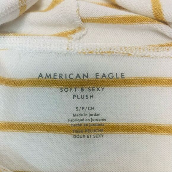 American Eagle Striped Soft Plush Pullover Hoodie Sweater - Picture 6 of 9